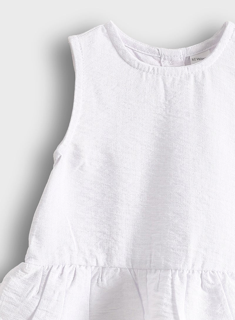 ال سي وايكيكي تيشيرت بيبي بناتي بدون أكمام برقبة دائرية - Image 4